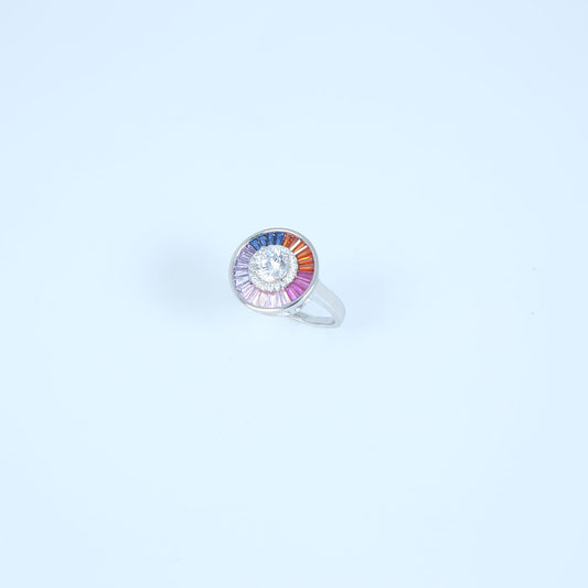 Silver Rainbow Ring Pure 925 Silver