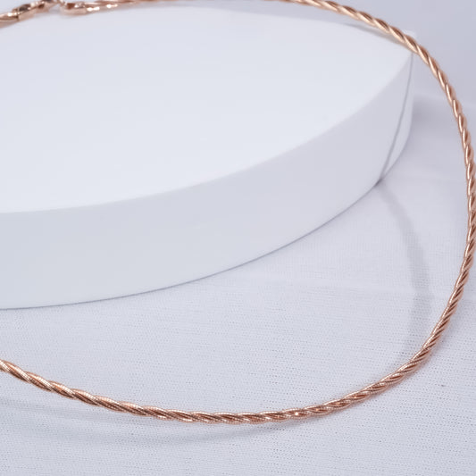 Rose Gold Italian Wire Chain — Pure 925 Sterling Silver