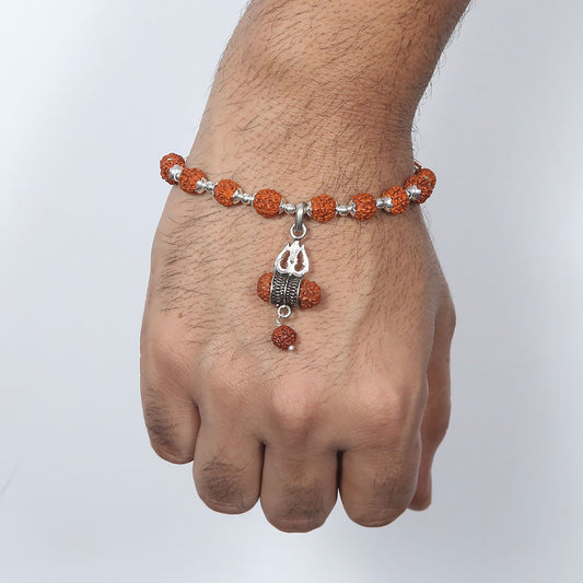 Rudraksh Shiv Bracelet Pure 925 Silver
