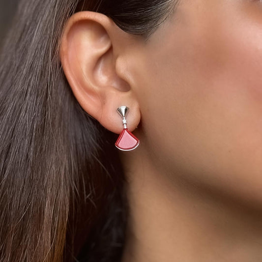 Scarlet Fan 925 Silver Earrings