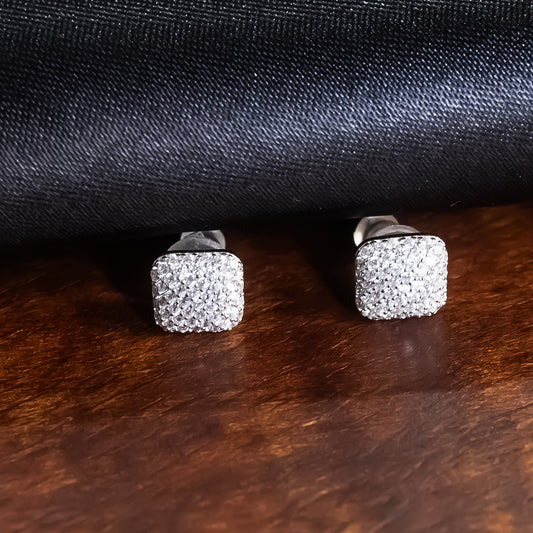 Silver Cushion Studs Pure 925 Silver