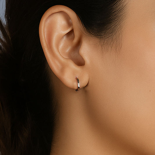 Sleek Gold Square Zircon Hoops Pure 925 Silver