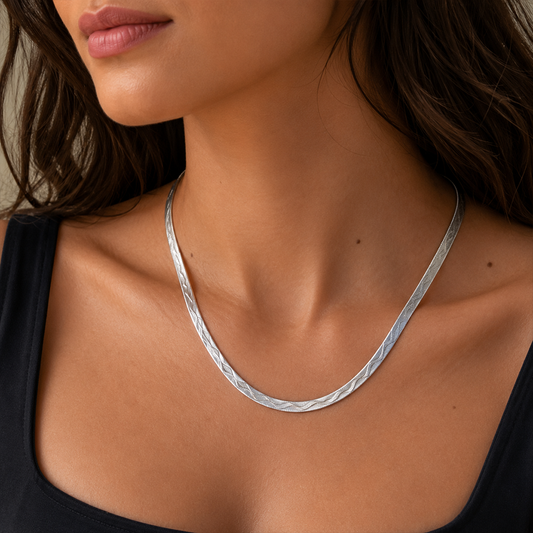 Reversible Italian Silver Snake Chain