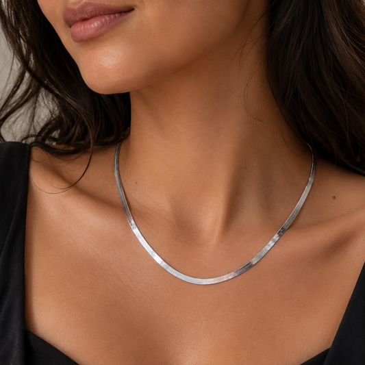 Reversible Italian Silver Snake Chain