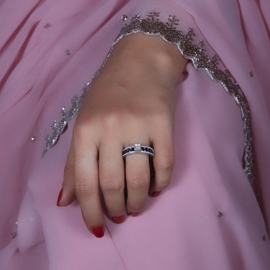 Midnight Crown Ring Pure 925 Silver