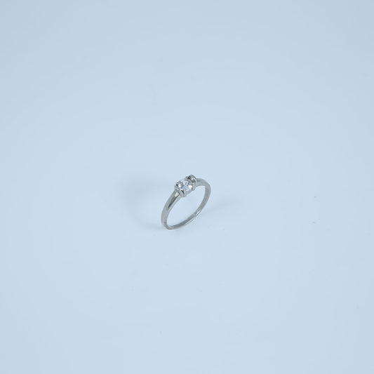 Dainty Silver Solitaire Ring Pure 925 Silver