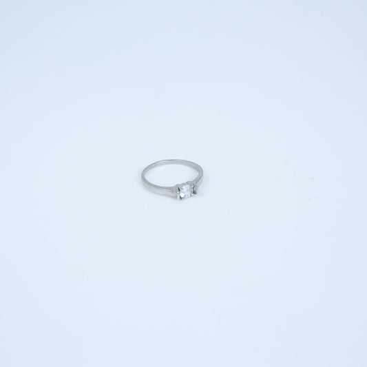 Dainty Silver Solitaire Ring Pure 925 Silver