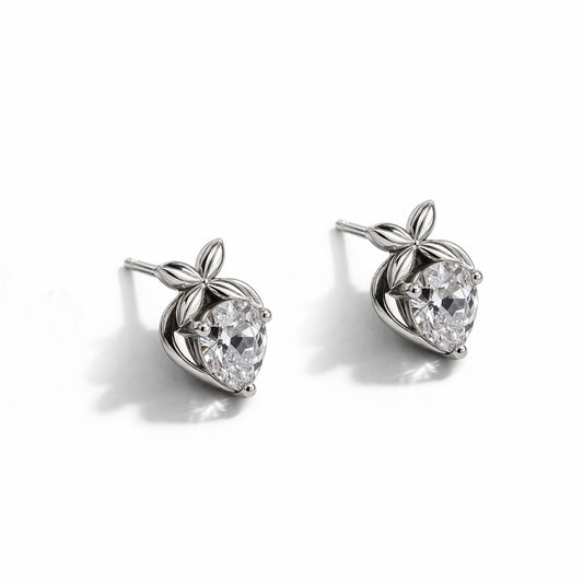 Strawberry Silver Stud Earrings