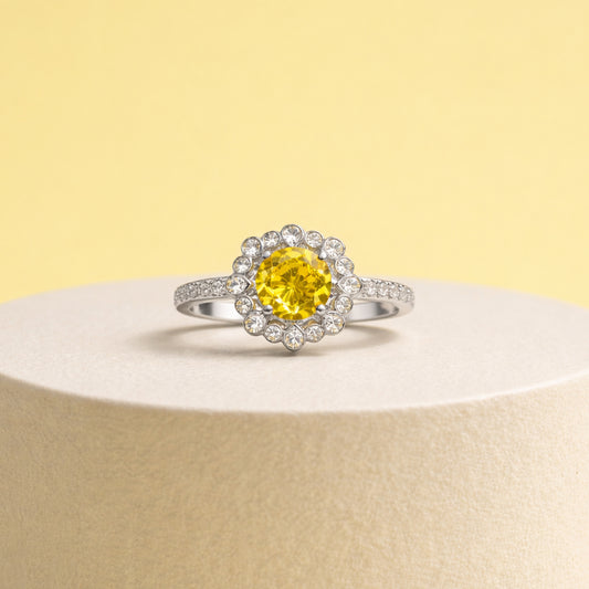 Sunflower Silver Adjustable Ring