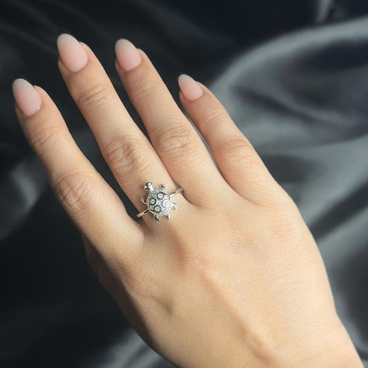 Turtle Spark Ring Pure 925 Silver