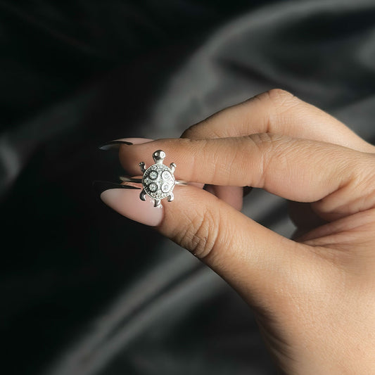 Turtle Spark Ring Pure 925 Silver