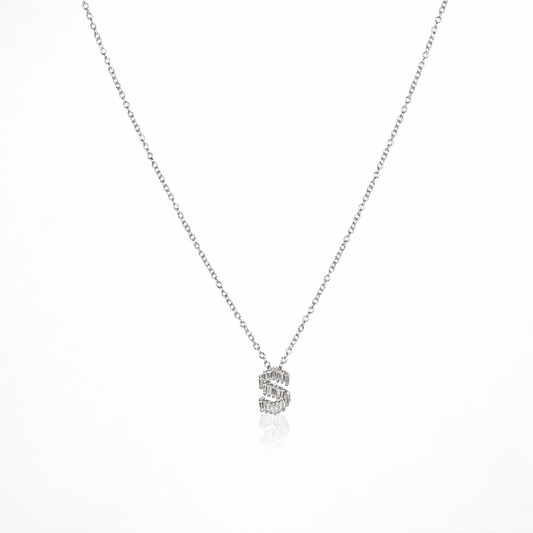 Letter S Necklace Pure 925 Silver