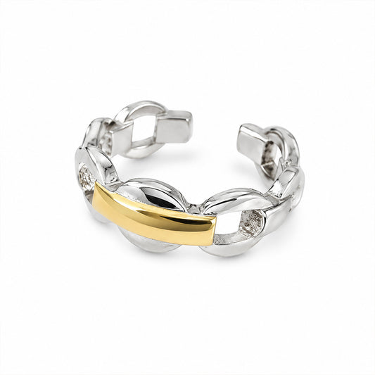 Two-Tone Italian Adjustable Ring