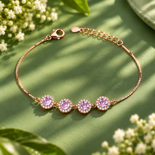✨ Taravya Rosé Celestia Four-Stone Bracelet Taravya