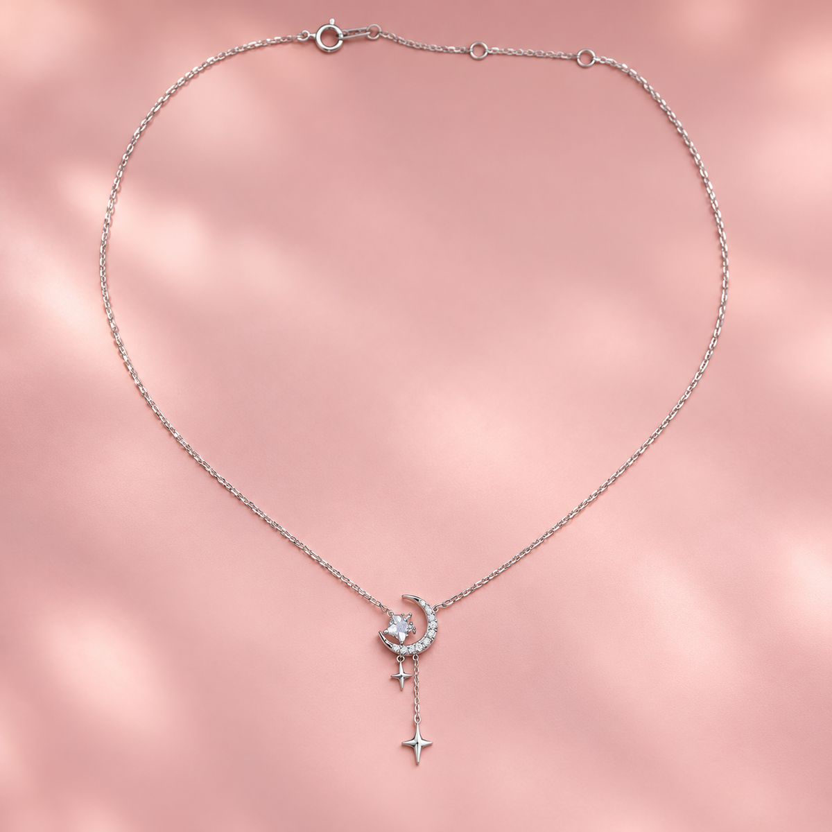 Taravya Celestial Moon & Stars Pendant Necklace