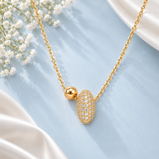 Elegant Gold Plated 925 Silver Necklace Taravya