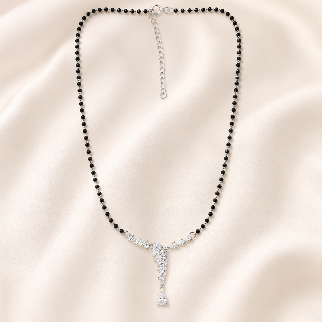 🖤 Black Bead Elegance 925 Sterling Silver Mangasutra