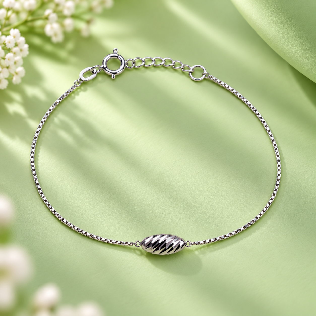 Taravya Sculpted Elegance 925 Silver Bracelet