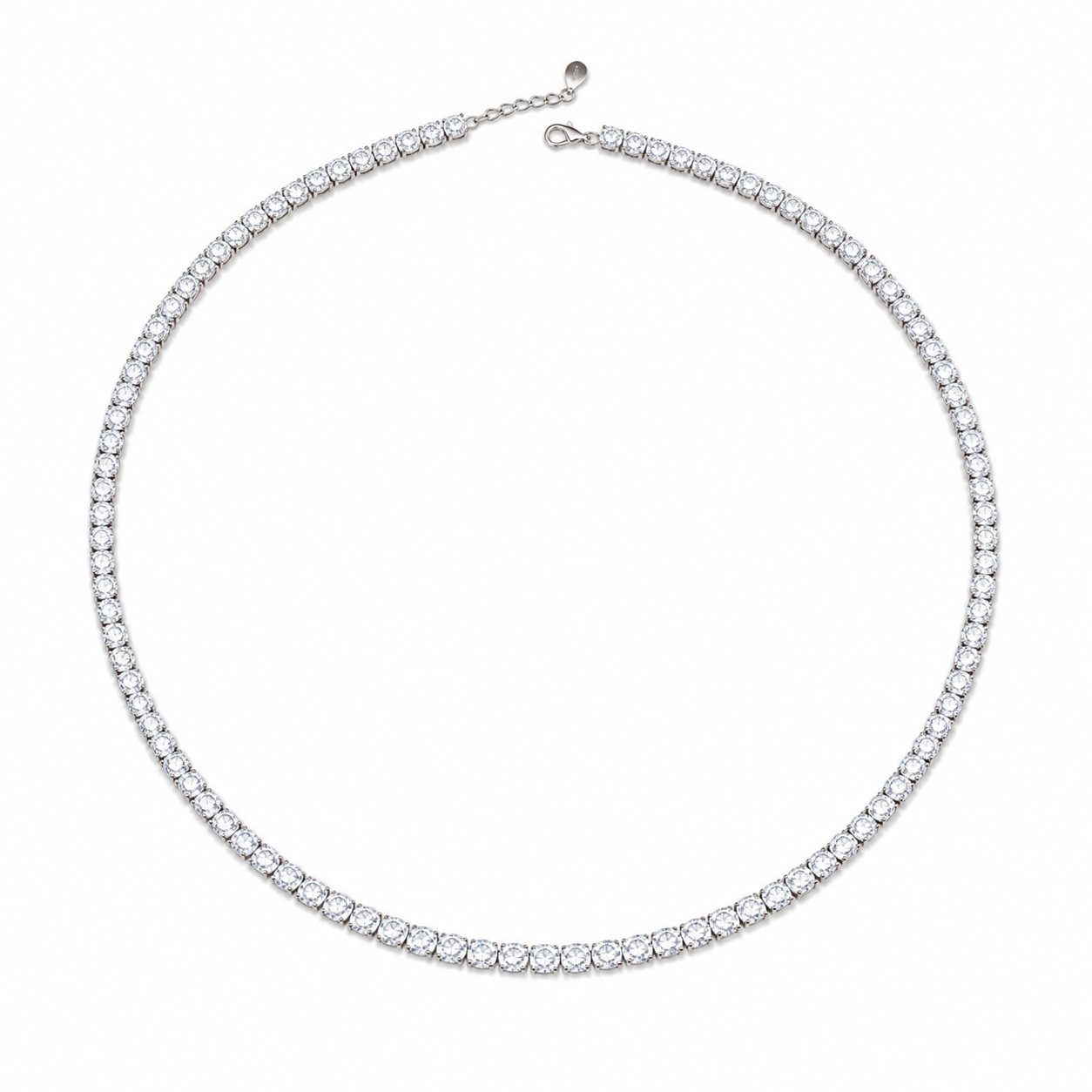 Classic 925 Sterling Silver Tennis Necklace