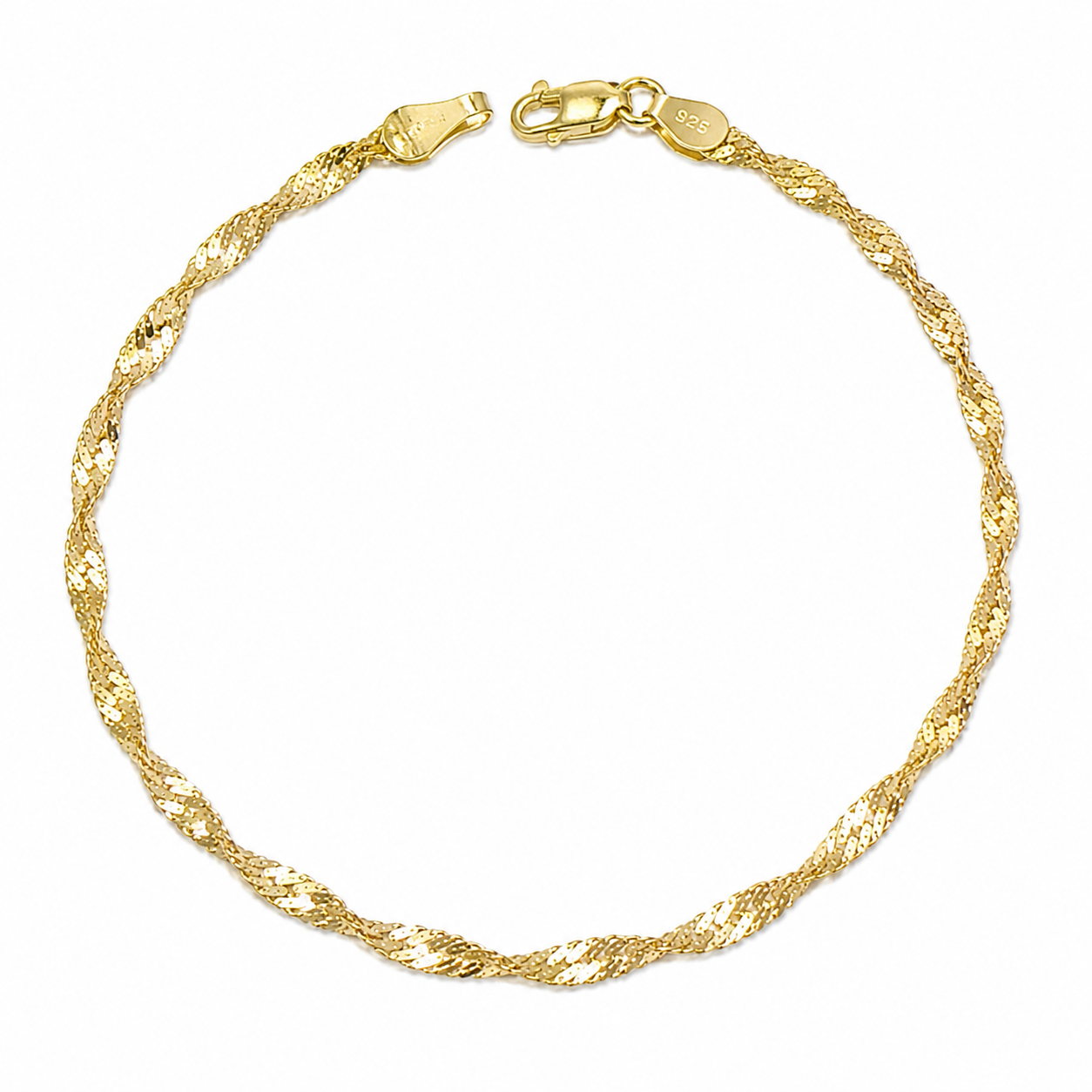 Golden Twisted Weave Kids Anklet(Single)