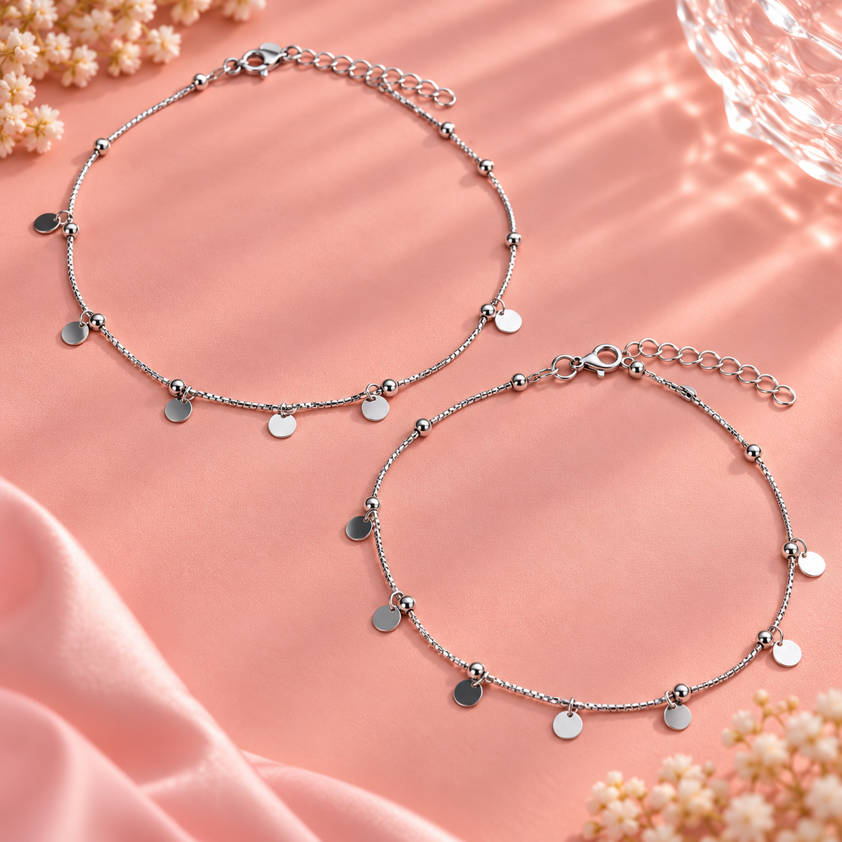 ✨ Taravya Celeste Coin Charm 925 Silver Anklet Taravya