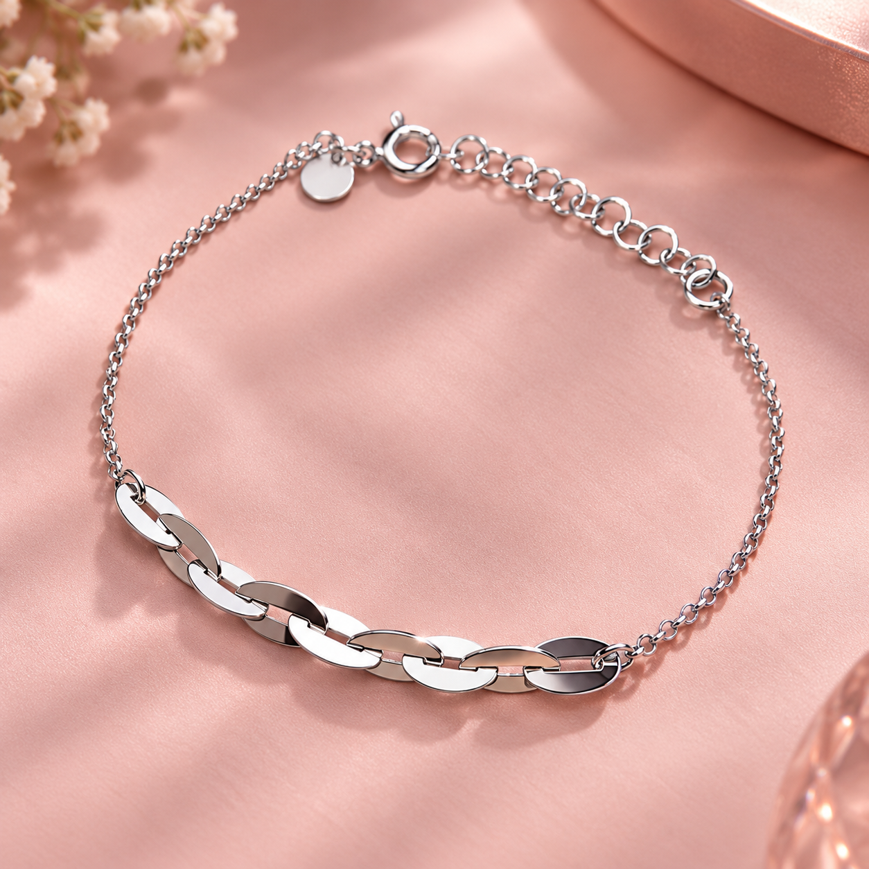 Taravya Women’s Dual Chain Silver Bracelet
