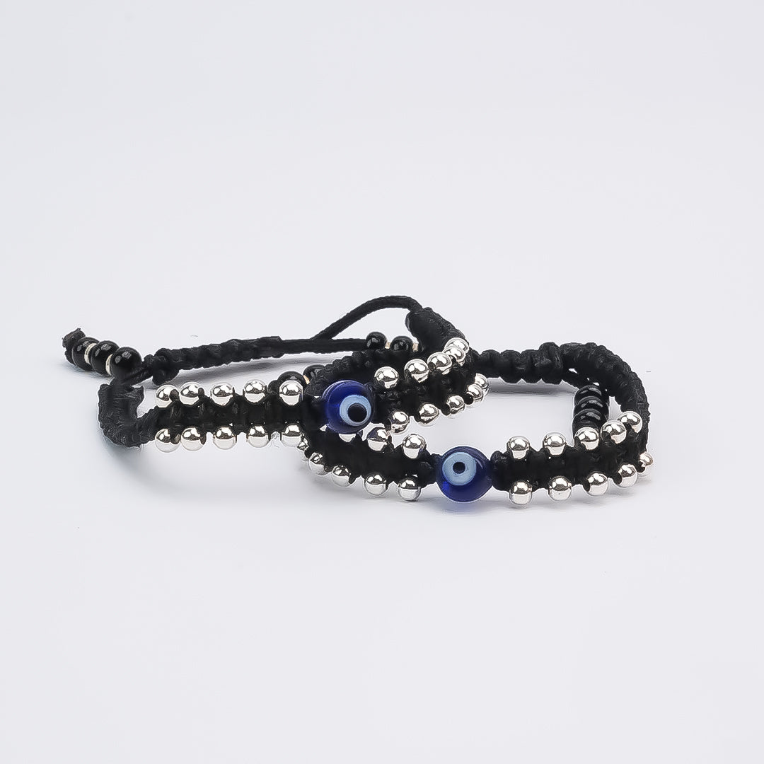 Silver Evil Eye Shield Kids Bracelet