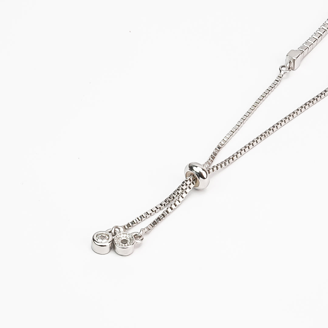 Classic Silver Tennis Adjustable Bracelet