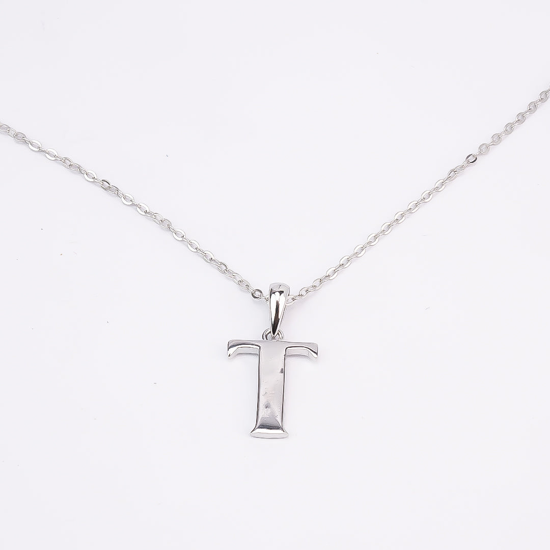 Silver T Initial Pendant Chain
