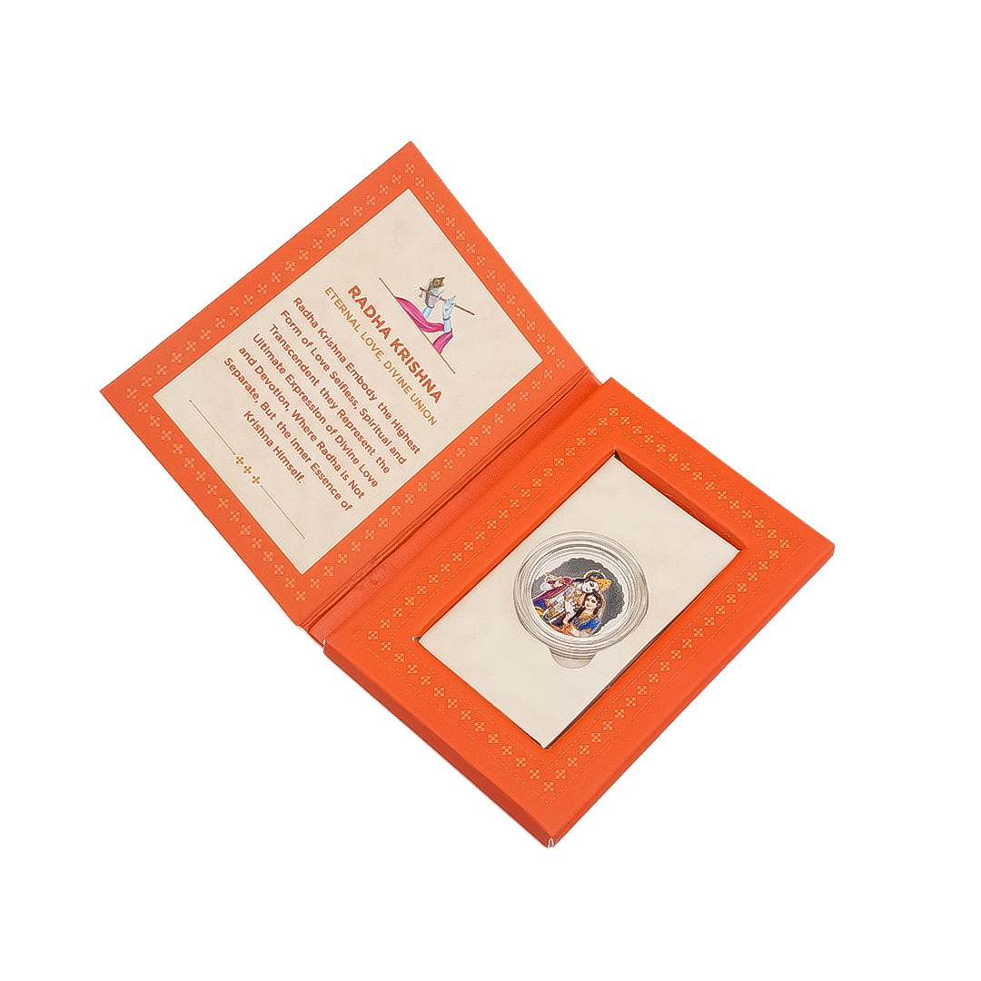999 Silver Radha Krishna Coin Box