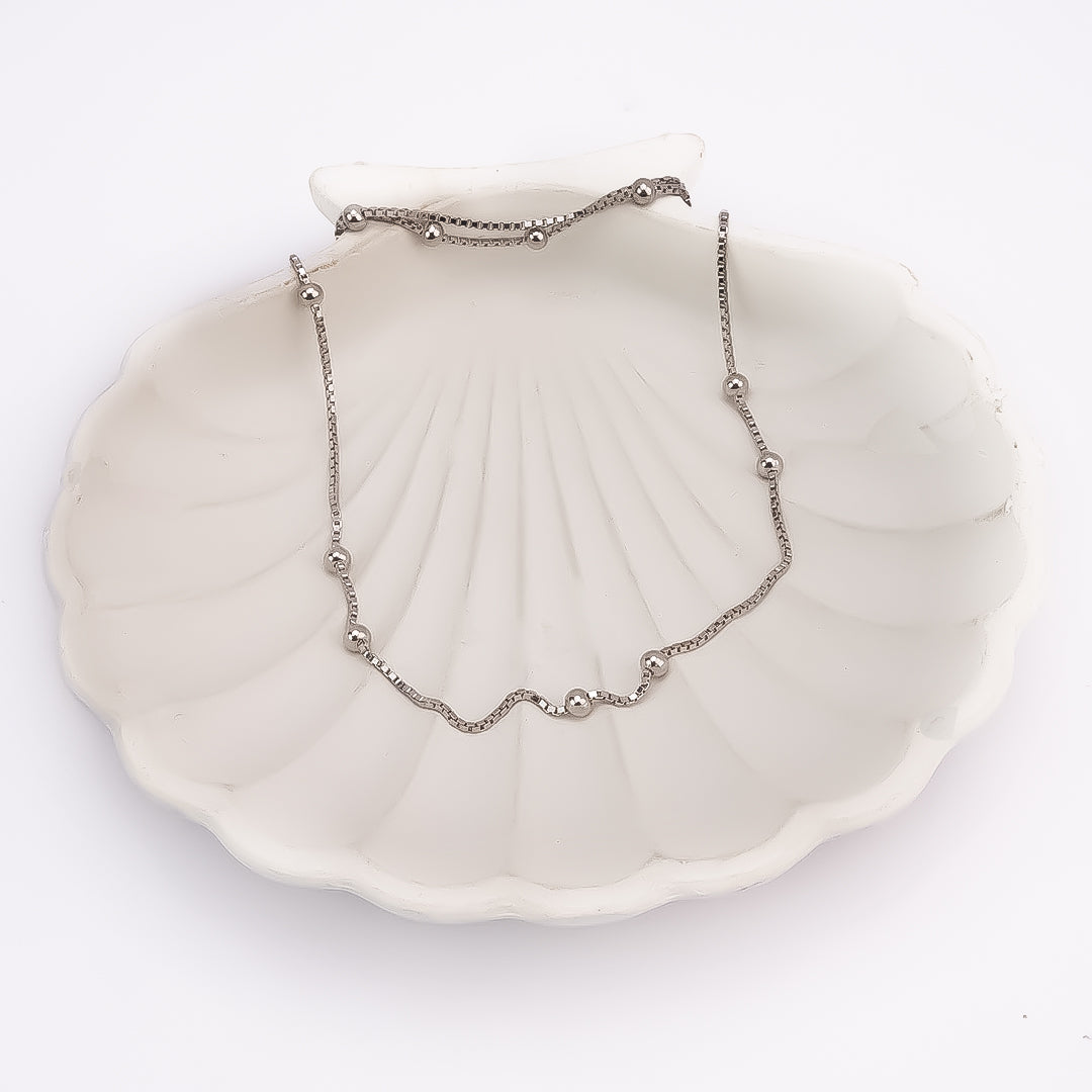 Silver Bead Line Italian Chain