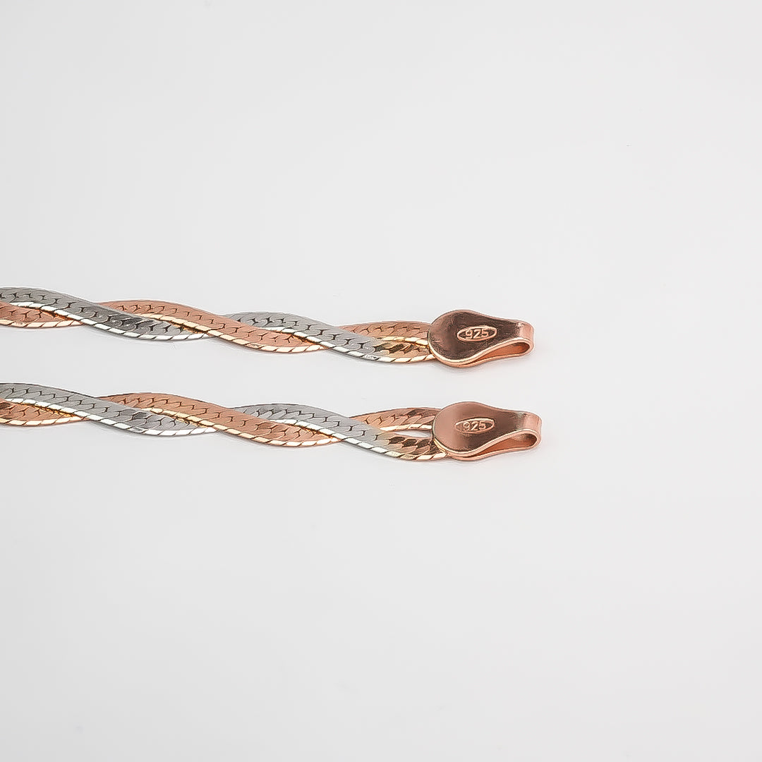 Silver Rose Gold Twist Muse Anklet