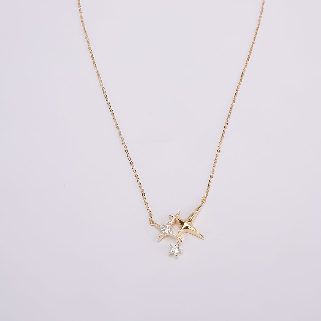 The North Star Rhodium Plated 925 Silver Necklace