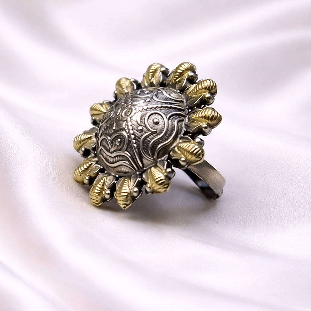 Sunburst Glow Adjustable Ring