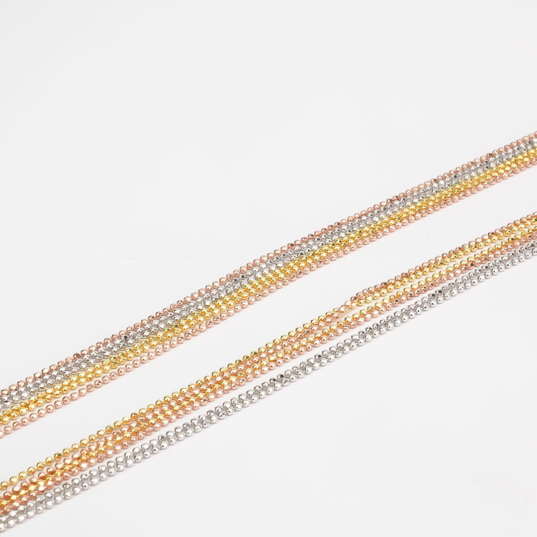 Silver Tricolor Italian Layered Kids Anklet