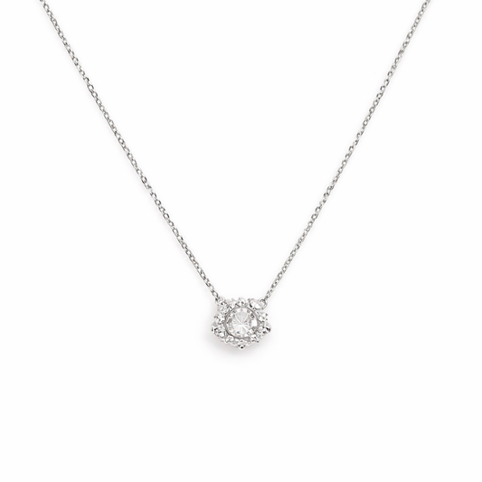 Pearl Floral Zircon Necklace | 925 Silver