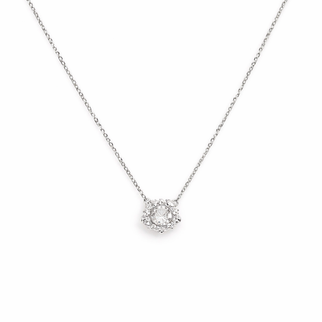 Pearl Floral Zircon Necklace | 925 Silver