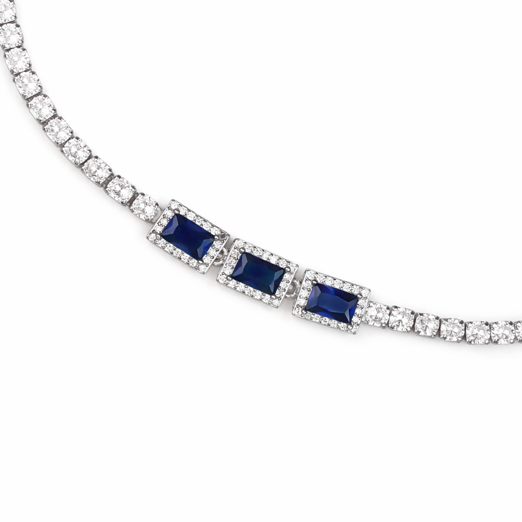Midnight Glow Adjustable Silver Bracelet