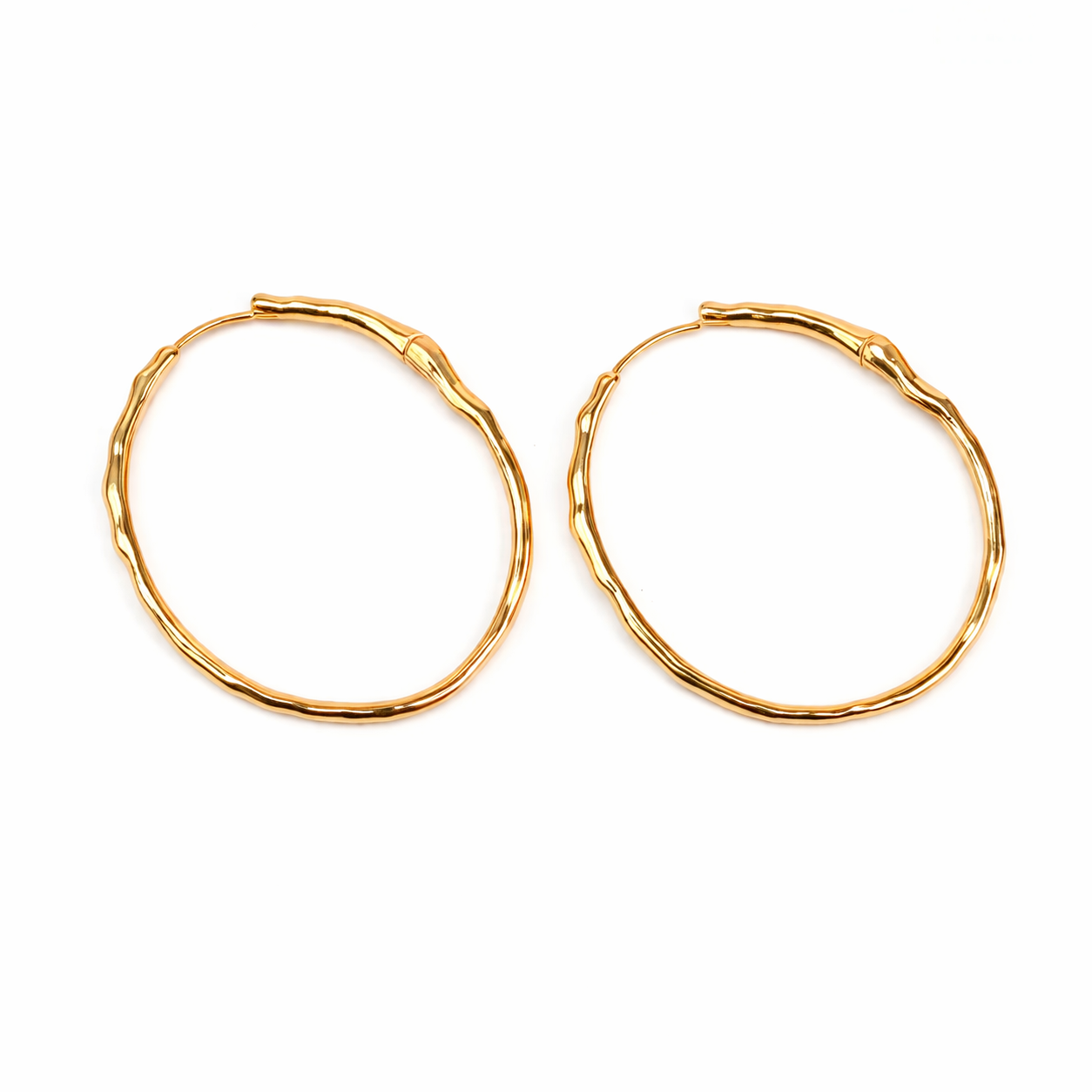 Chunky Gold 925 Silver Hoops