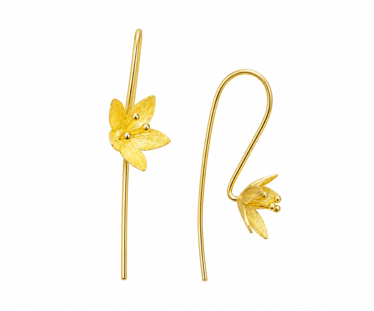 Golden Bloom Sui Dhaga Earrings