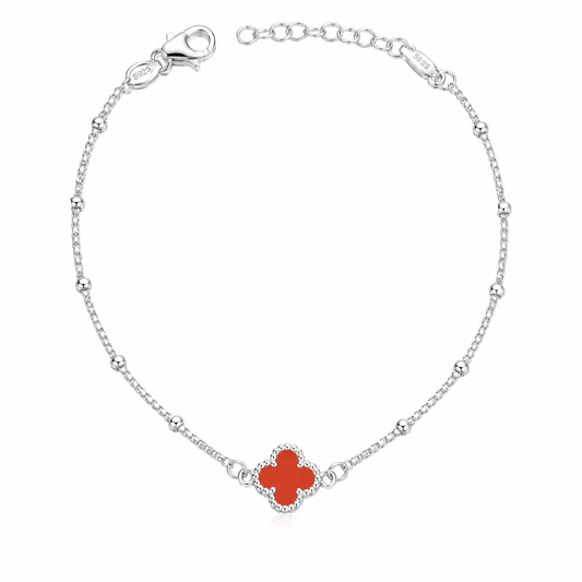 Red Clover 925 Silver Bracelet