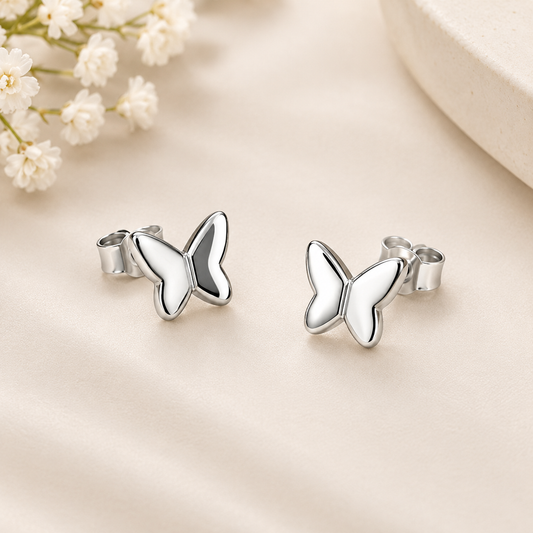 🦋 Butterfly Elegance 925 Sterling Silver Necklace & Earring Set