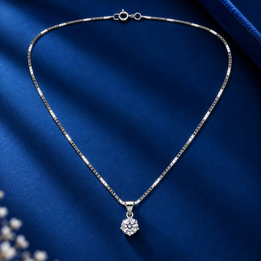 Taravya Solitaire Sparkle Pendant Necklace