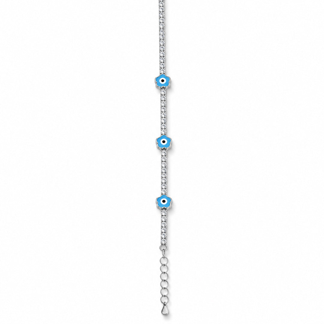 Blue Blossom Silver Bracelet