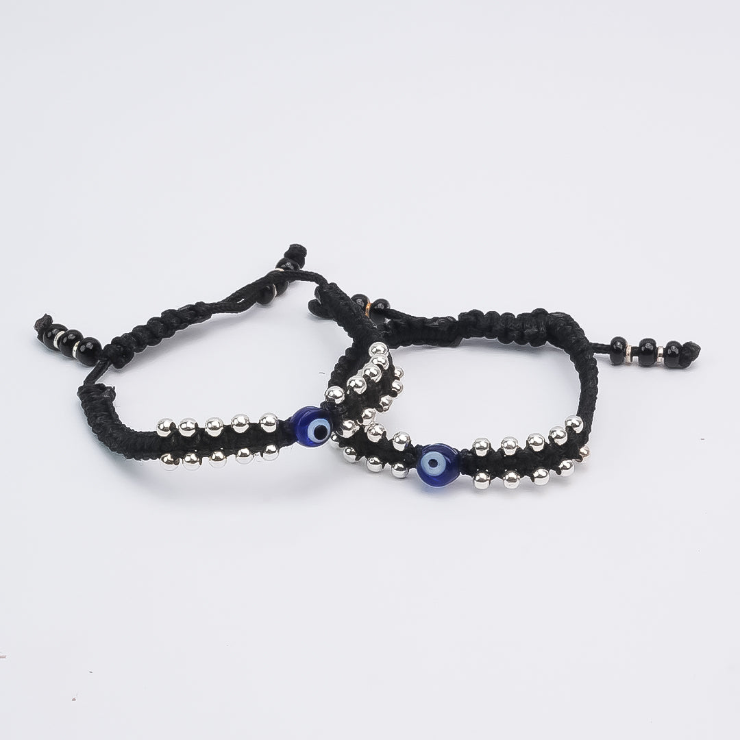 Silver Evil Eye Shield Kids Bracelet