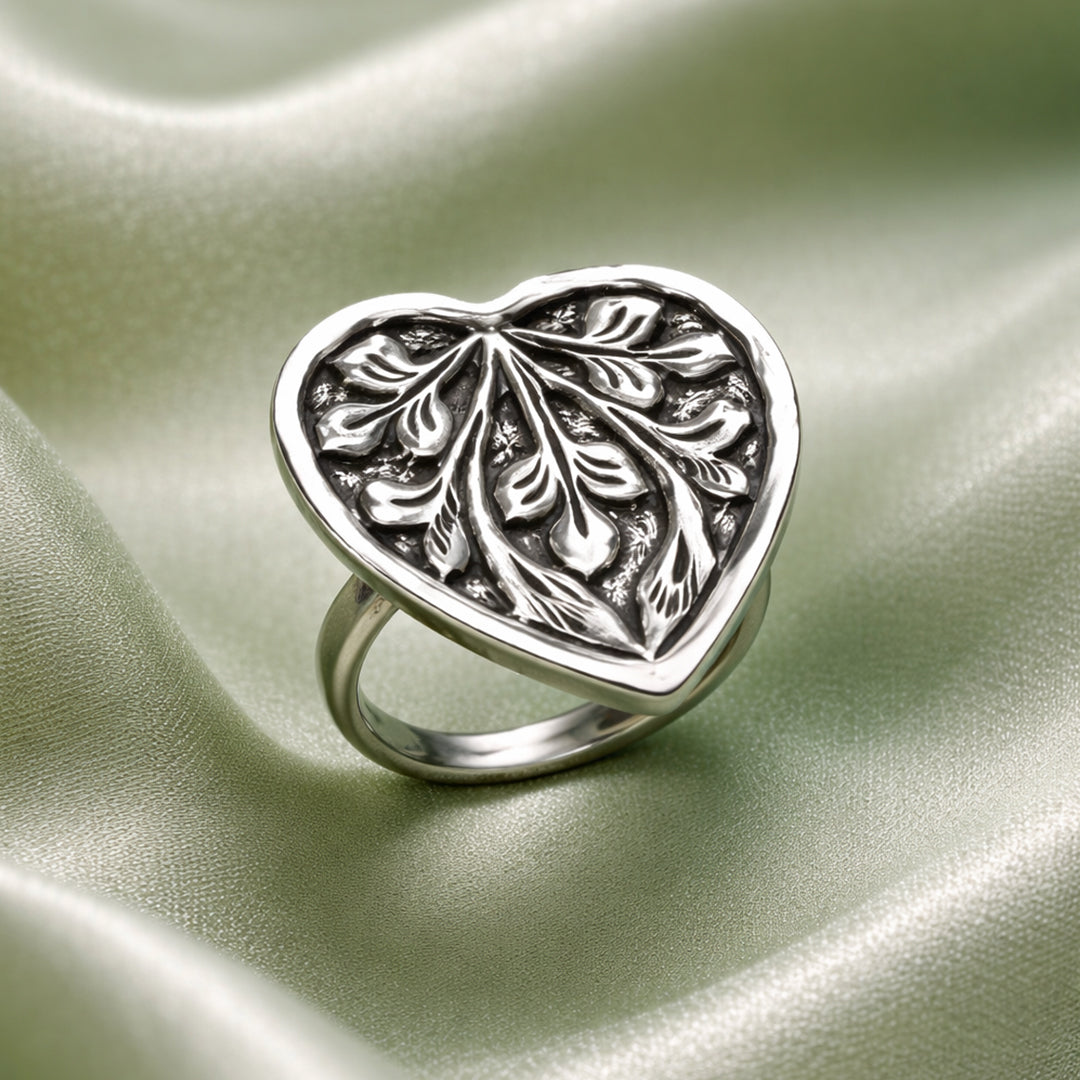 Heart Silver Adjustable Ring