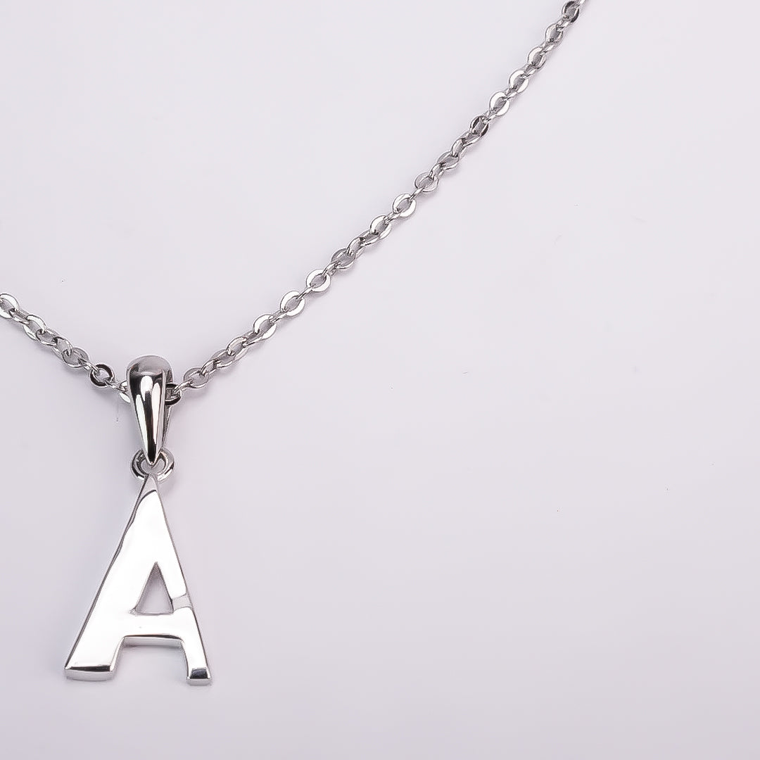 "A” Initial Pendant in 925 Silver