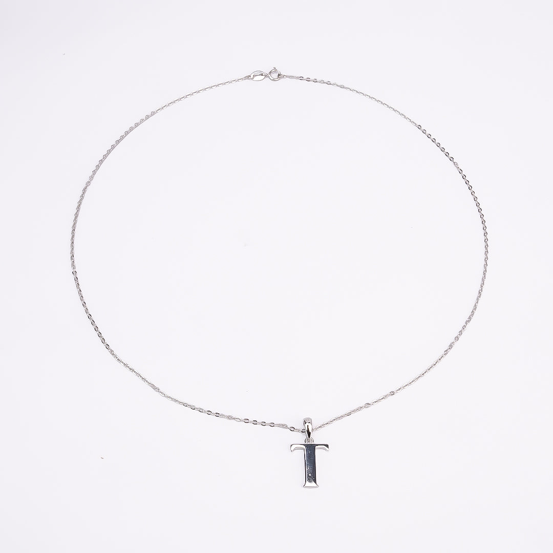 Silver T Initial Pendant Chain