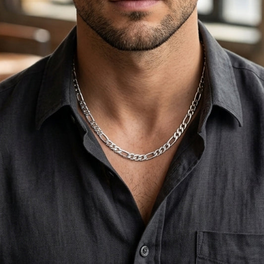 Men Silver Cuban Link Chain