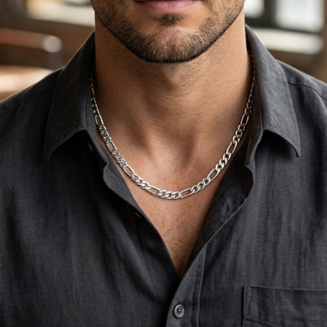 Men Silver Cuban Link Chain